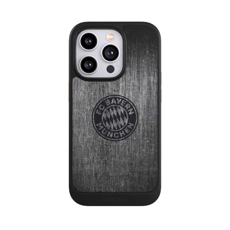 iPhone 14 Pro NIVOcore Metalllook FCB Logo einfarbig