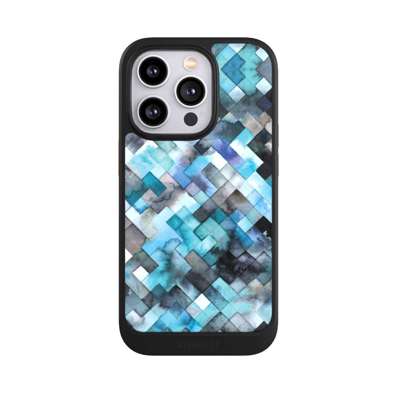 iPhone 14 Pro NIVOcore Moody Geometry Blue