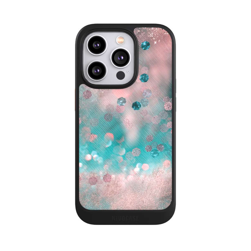 iPhone 14 Pro NIVOcore Turquoise Glamour Glitter Look