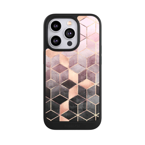 Apple iPhone 14 Pro NIVOcore Pink-grauer Farbverlauf Würfel Druck