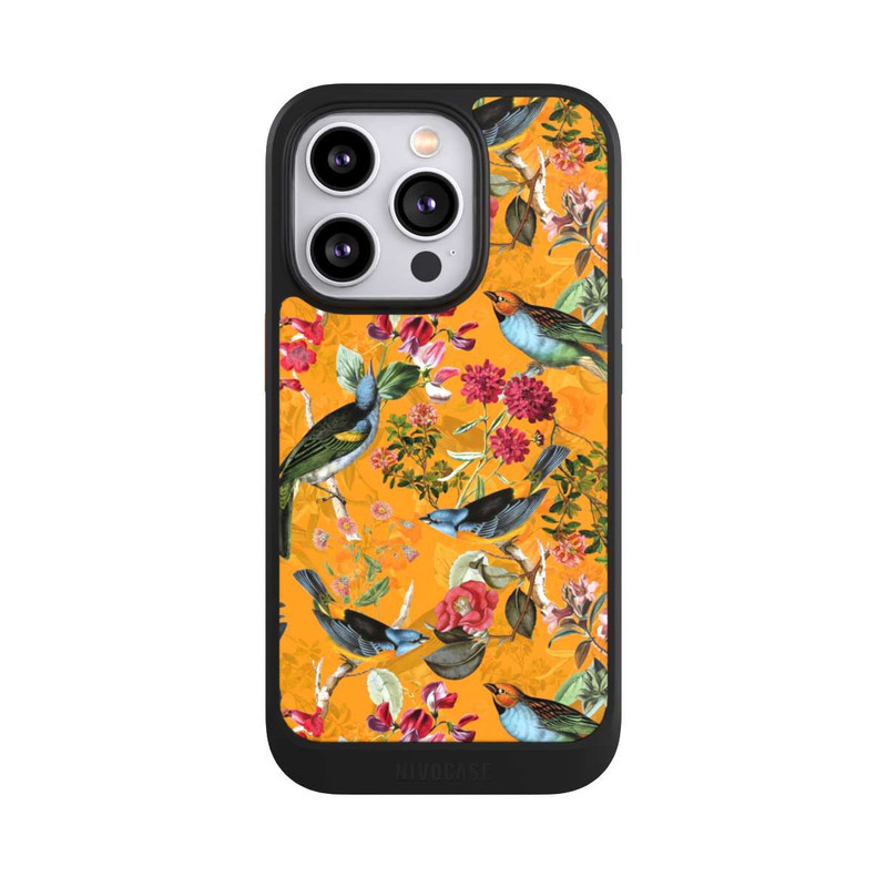 iPhone 14 Pro NIVOcore Tapete mit Vögeln und Blumen