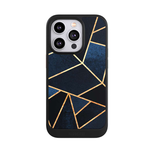 Apple iPhone 14 Pro NIVOcore Navy Stein Golddruck
