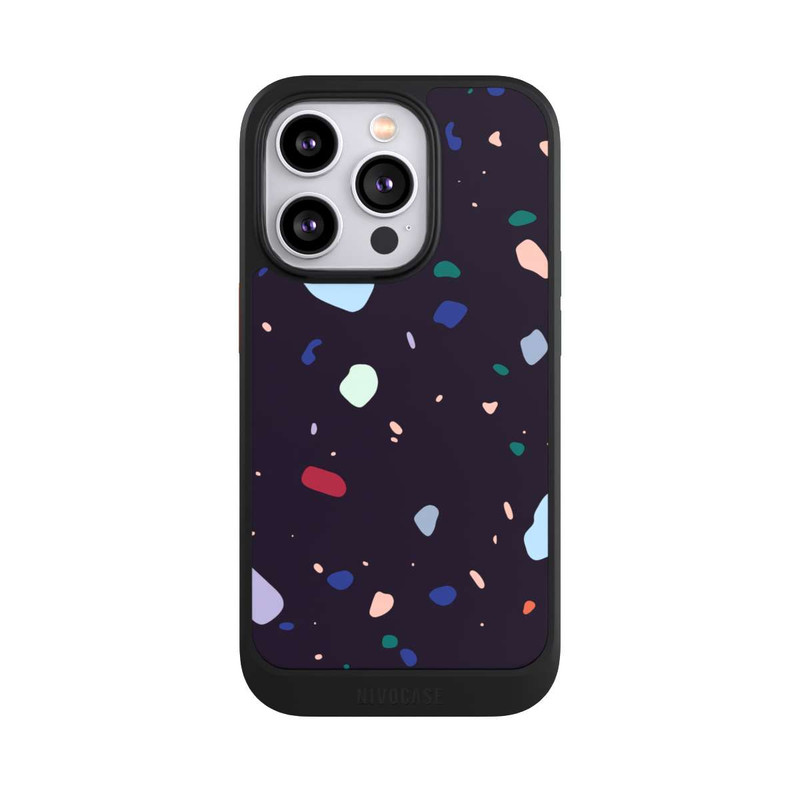 iPhone 14 Pro NIVOcore Moderner dunkel abgerundeter Terrazzo
