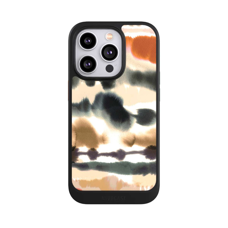 iPhone 14 Pro NIVOcore Weiche nautische Aquarelllinien Orange