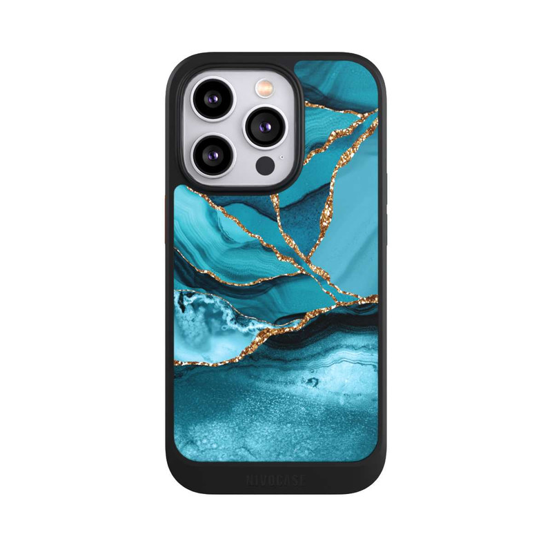 iPhone 14 Pro NIVOcore Eisblaue Marmor Landschaft