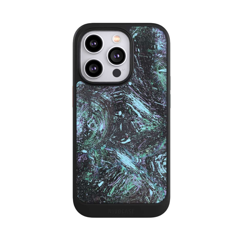 iPhone 14 Pro NIVOcore Abstrakt tropfender Staub lila