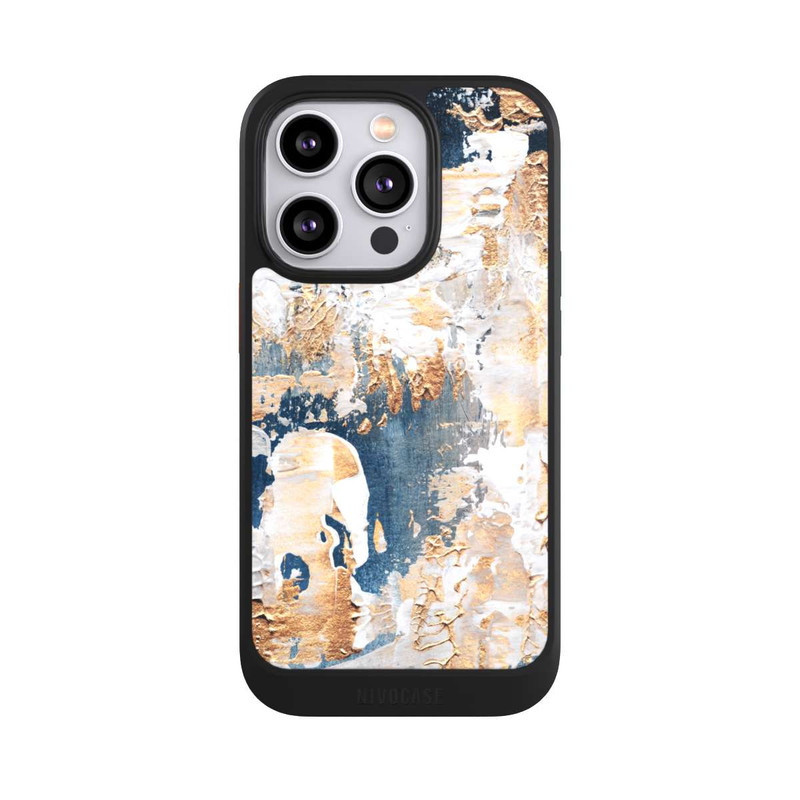 iPhone 14 Pro NIVOcore Abstraktion Blau und Gold