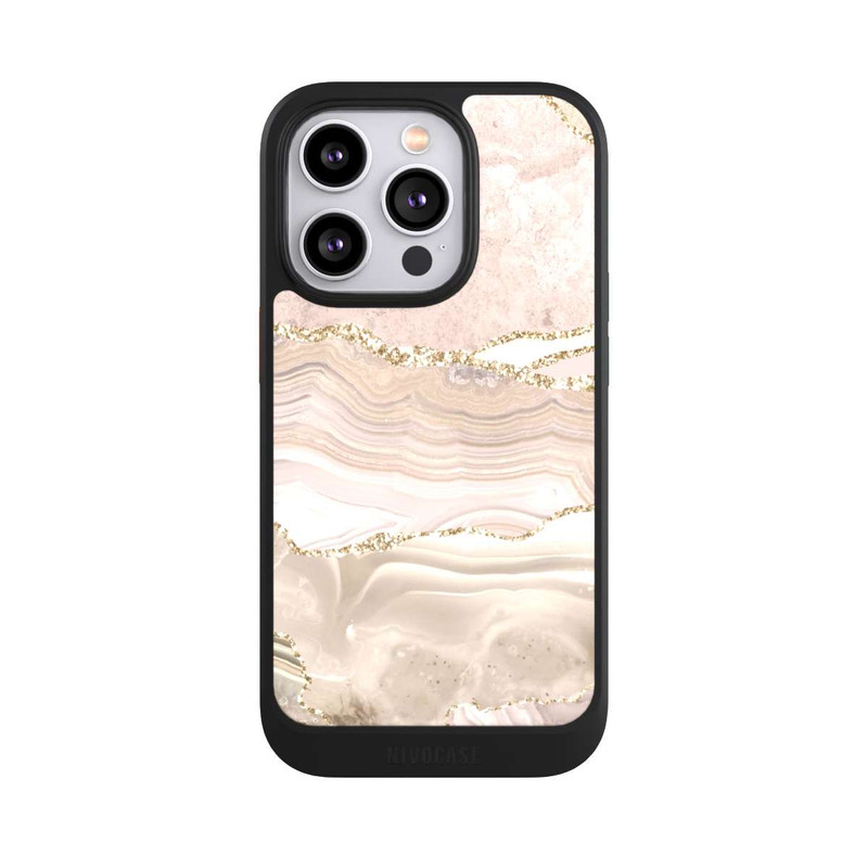 iPhone 14 Pro NIVOcore Marmor rosa-goldene Streifen