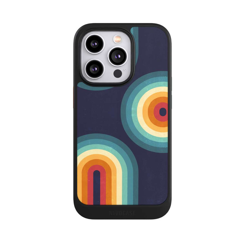 iPhone 14 Pro NIVOcore Double Rainbow on Blue