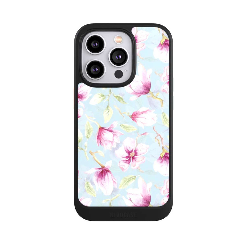 iPhone 14 Pro NIVOcore Magnolien auf Blau