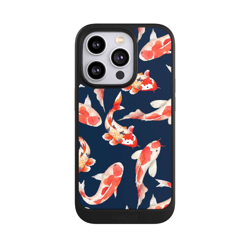 iPhone 14 Pro NIVOcore Koi auf blauem Hintergrund