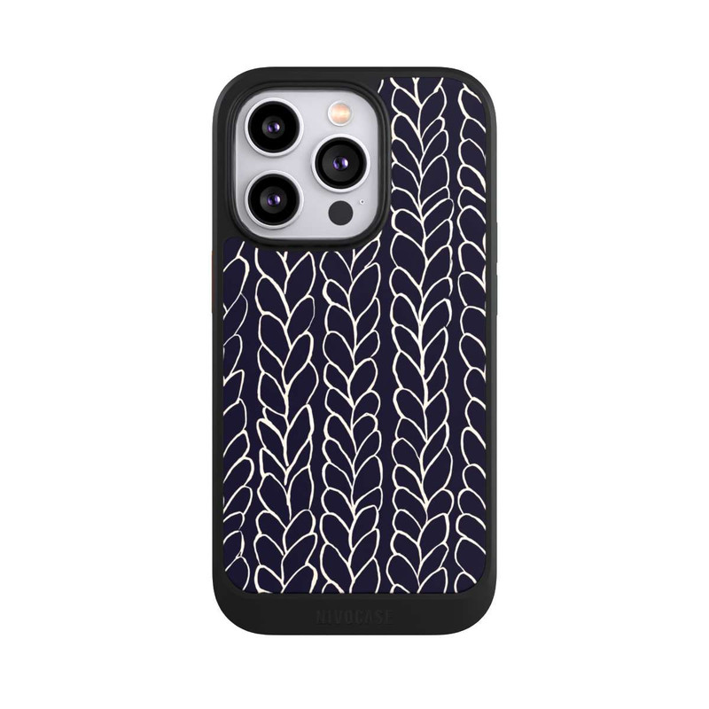 iPhone 14 Pro NIVOcore Wool Braids Drawings Navy