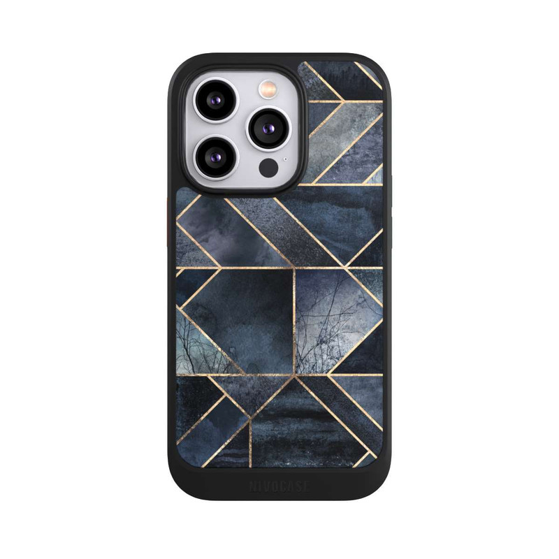 iPhone 14 Pro NIVOcore Abstraktes Natur-Dunkelblau