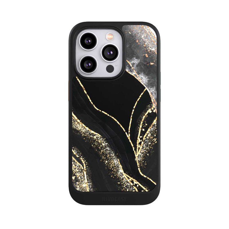 iPhone 14 Pro NIVOcore Dark Marble Gold