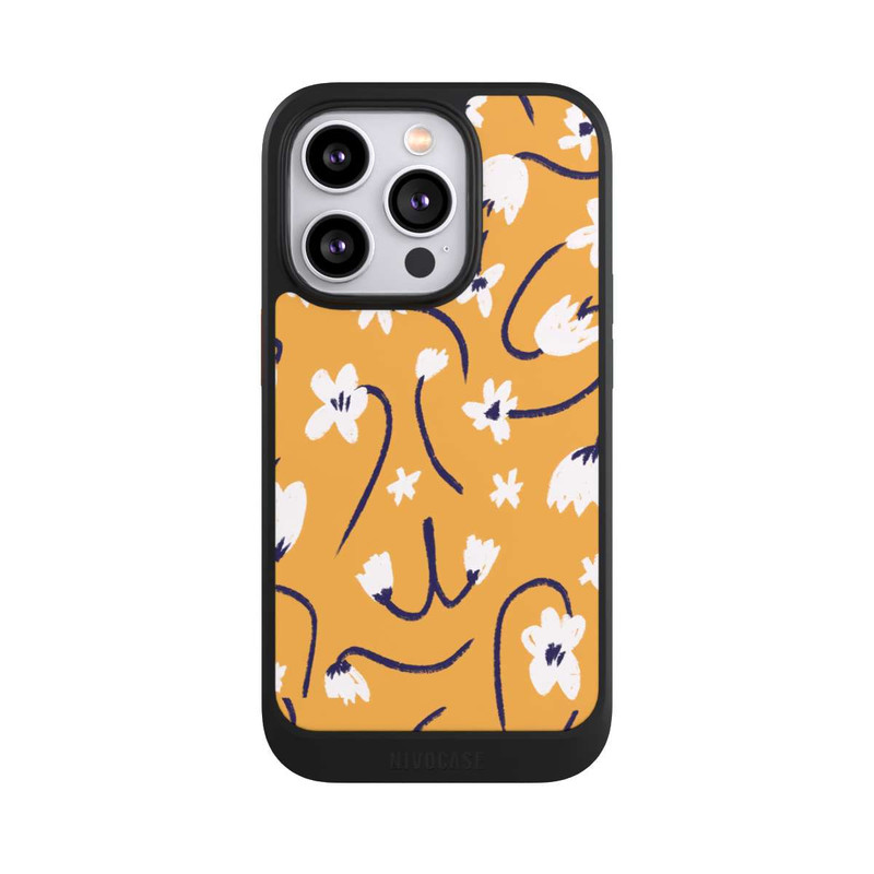 iPhone 14 Pro NIVOcore Pattern Petites Fleurs Jaunes