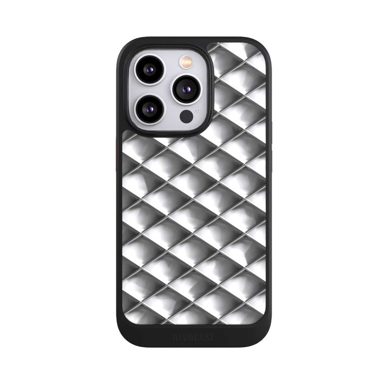 iPhone 14 Pro NIVOcore Glamour Silver Squares