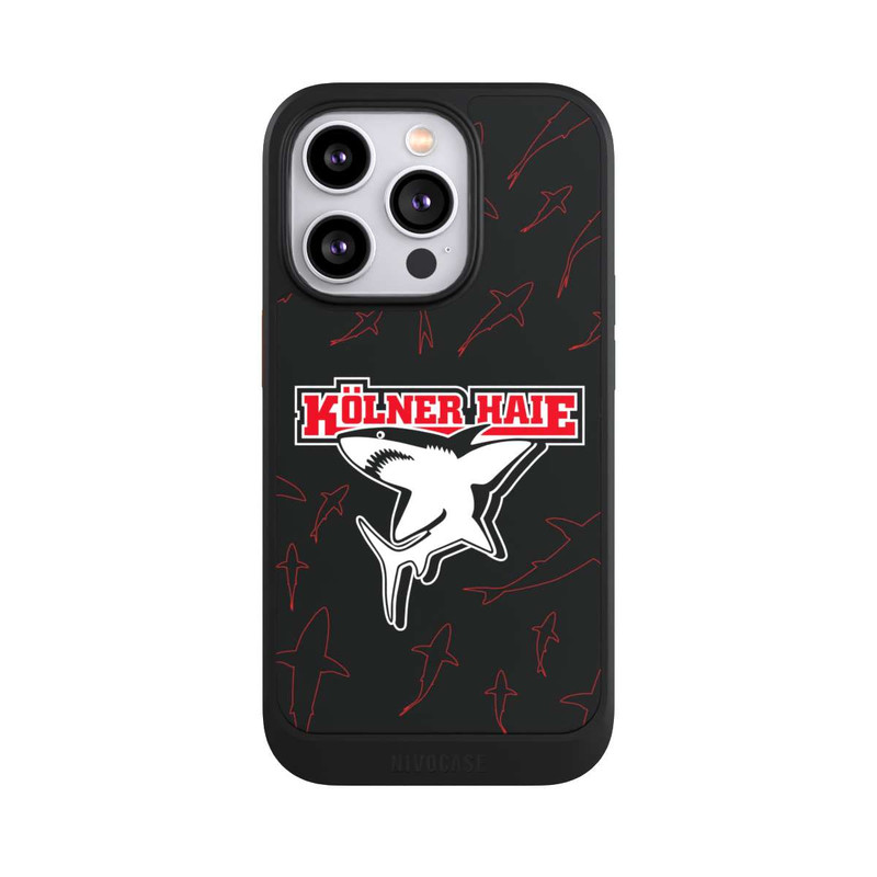 iPhone 14 Pro NIVOcore Haie Muster Rot