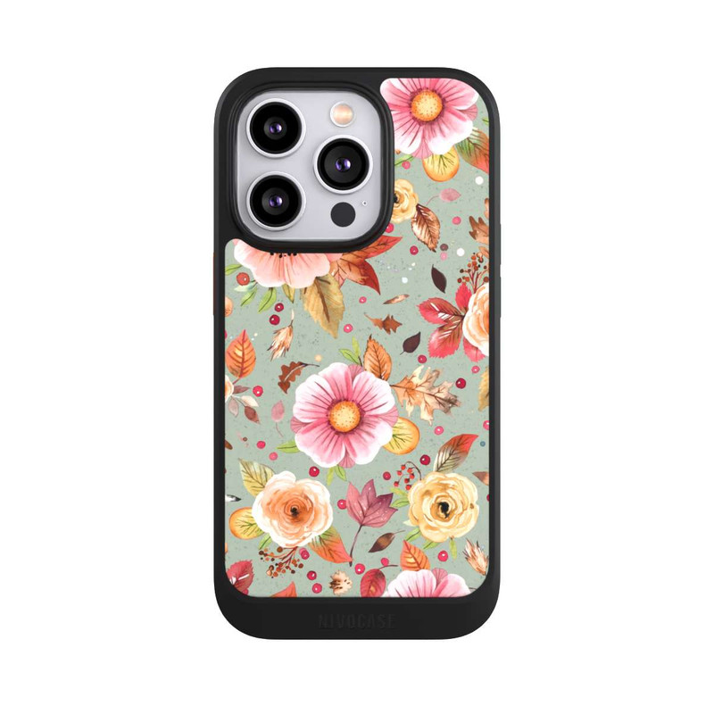 iPhone 14 Pro NIVOcore Fleurs d'automne Vert tendre