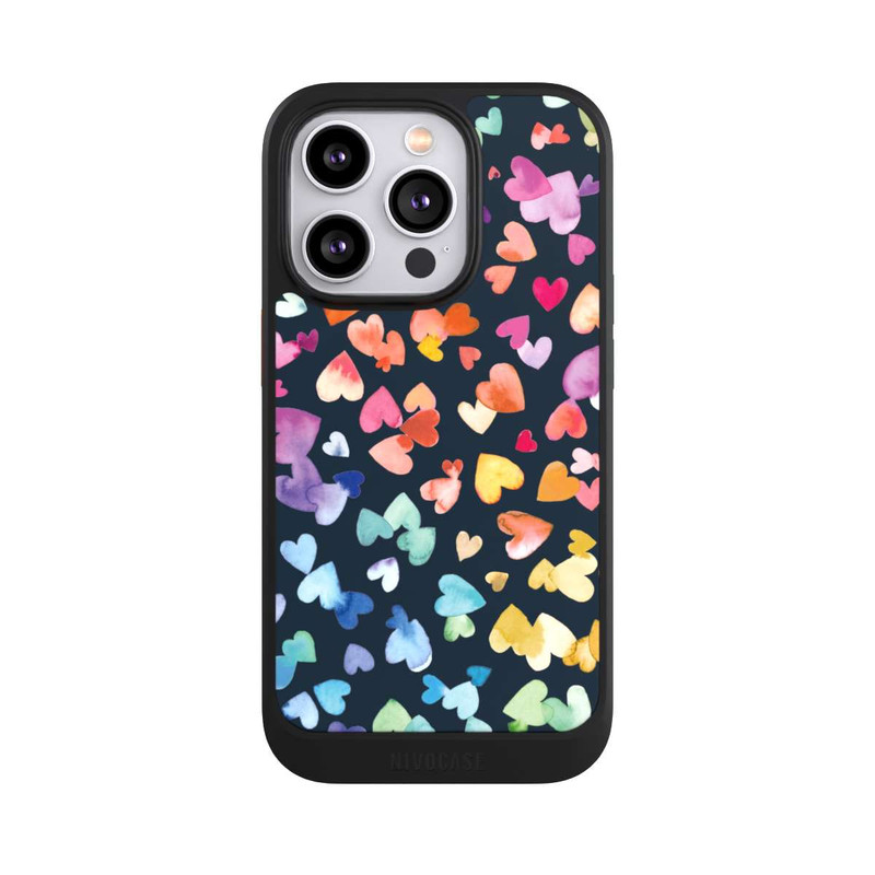 iPhone 14 Pro NIVOcore Coeurs de la Saint-Valentin noirs