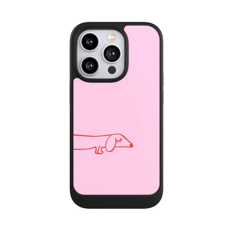 iPhone 14 Pro NIVOcore Dachshund Illustration Pink