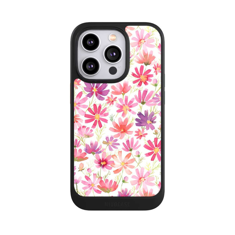 iPhone 14 Pro NIVOcore Boho Cosmos Flowers Purple