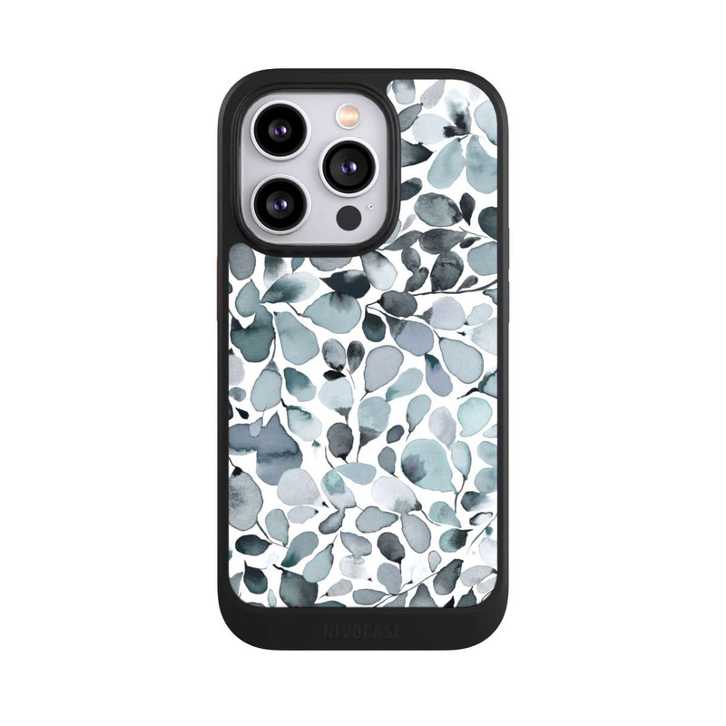 iPhone 14 Pro NIVOcore Eukalyptus Aquarell Blätter Grau