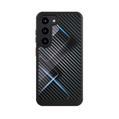 Samsung Galaxy S23 NIVOcore Blaue Linien auf Karbon