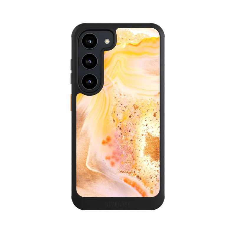 Galaxy S23 NIVOcore Orangefarbener Glitzer Marmorlook