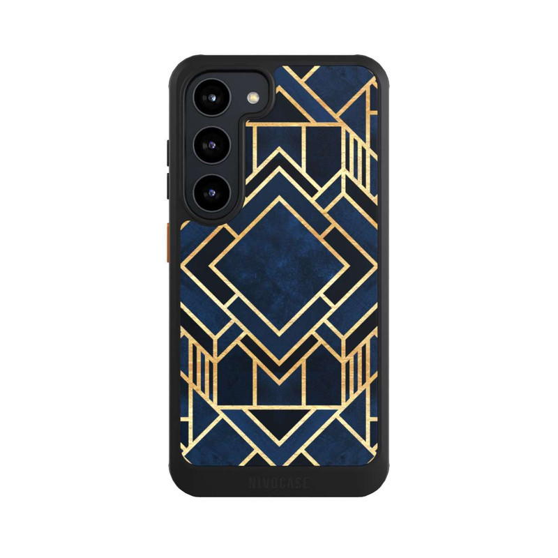Galaxy S23 NIVOcore Art Deco Blue Gold Print