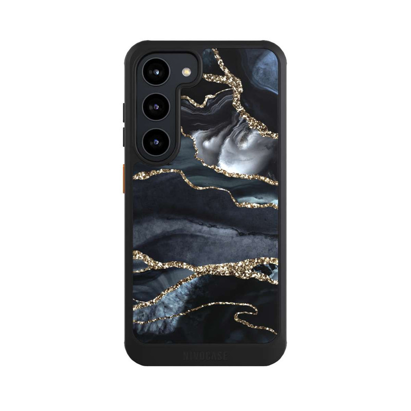 Galaxy S23 NIVOcore Dunkler Marmor Gold Glitzerlook