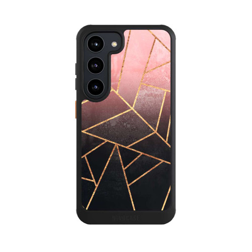 Samsung Galaxy S23 NIVOcore Pinker und Schwarzer Stein Gold Druck