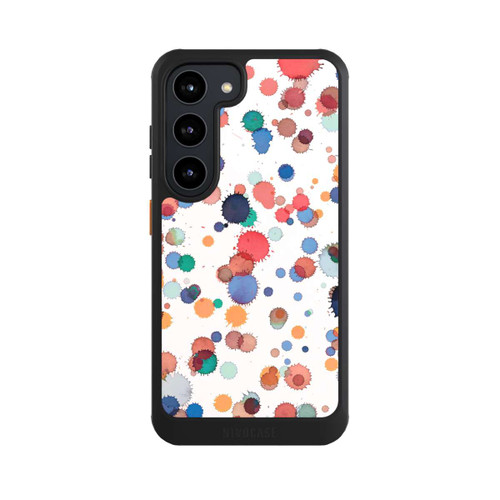 Samsung Galaxy S23 NIVOcore Tropfen Aquarell Textur Blau Gelb