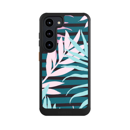 Samsung Galaxy S23 NIVOcore Pastel Jungle Leaves Pink Teal Seamless