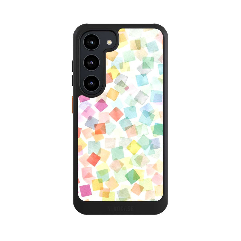 Galaxy S23 NIVOcore Konfetti geometrische Plaids Regenbogen