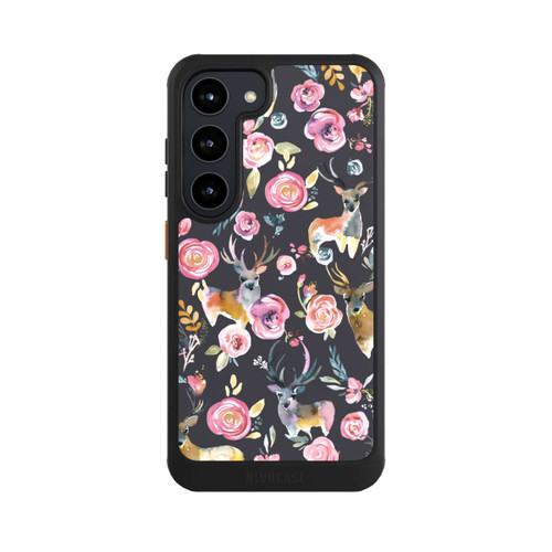 Samsung Galaxy S23 NIVOcore Hirsche und Blumen Anthrazit