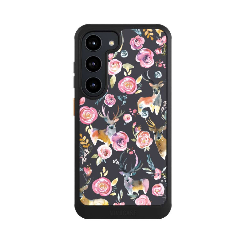 Galaxy S23 NIVOcore Deers and flowers Anthracite