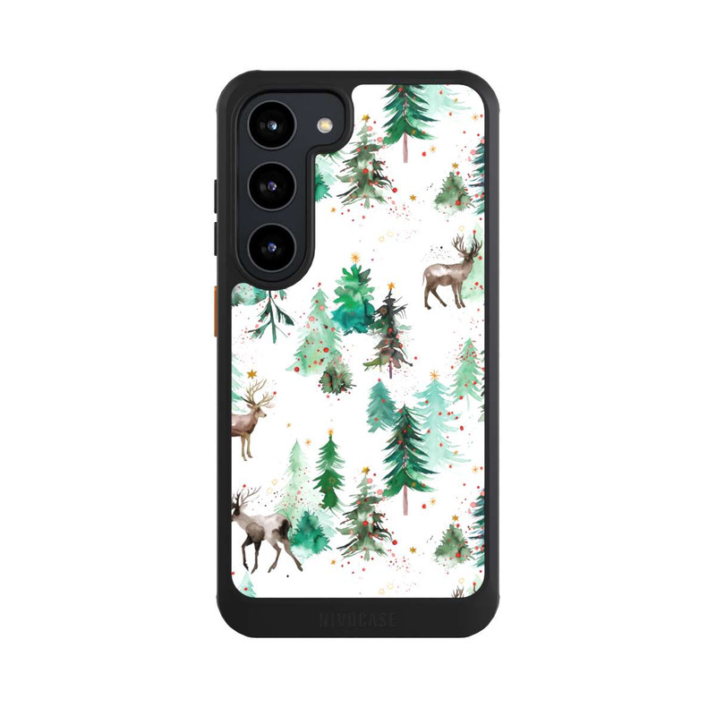 Galaxy S23 NIVOcore Hirsche und Winterweihnachtsbäume