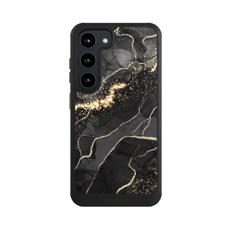 Galaxy S23 NIVOcore Dunkler Marmor Wirbel Goldoptik