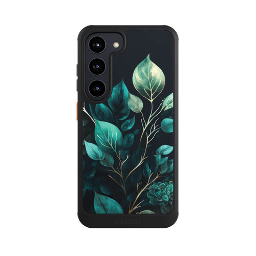 Samsung Galaxy S23 NIVOcore Grüne Eukalyptus Blätter mit dunklem Hintergrund mit KI