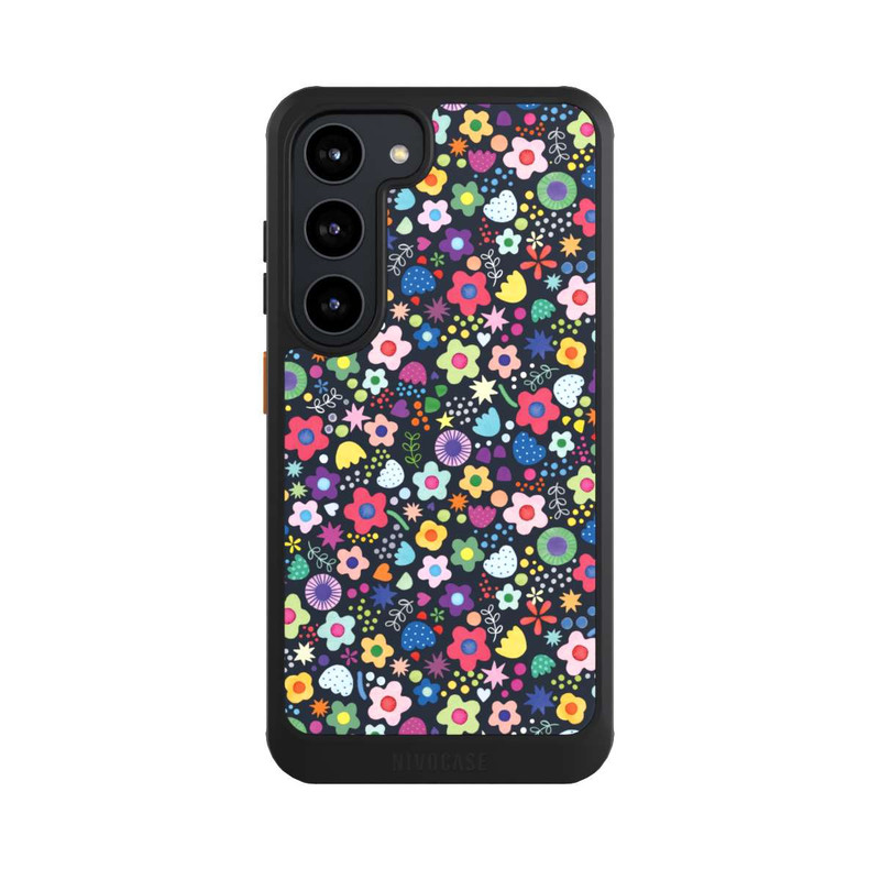 Galaxy S23 NIVOcore Psychedelic Flowers Multi Black