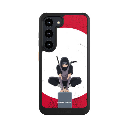 Samsung Galaxy S23 NIVOcore Itachi Uchiha Symbol Roter Hintergrund