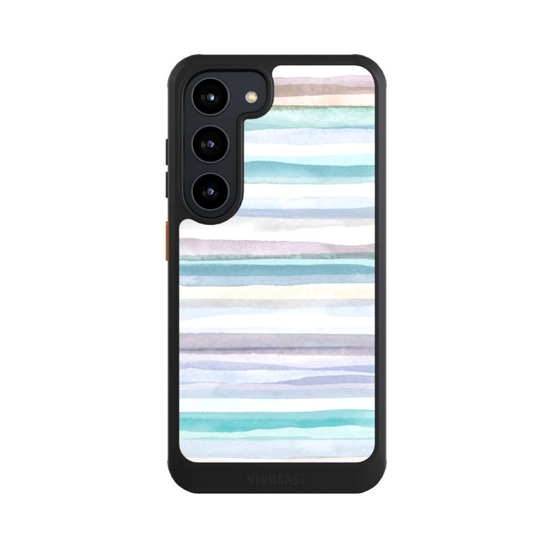 Galaxy S23 NIVOcore Rayures pastel bleu