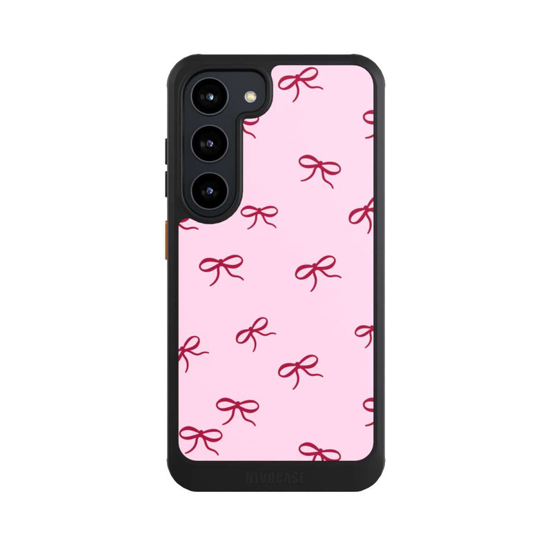 Galaxy S23 NIVOcore Schleifen Muster Rot Pink