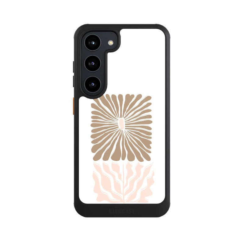 Galaxy S23 NIVOcore Fleur Boho Caramel sur Blanc