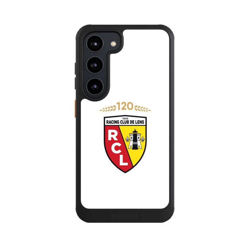 Galaxy S23 NIVOcore RC Lens 120 Jahre Jubiläums Logo weiß