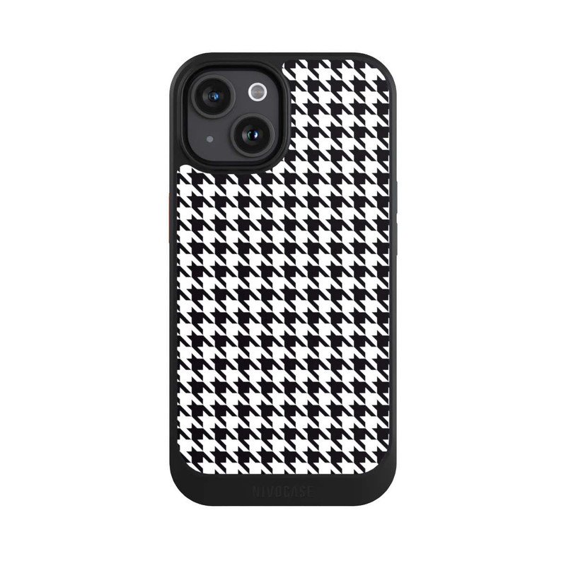 iPhone 15 NIVOcore Hahnentritt Schwarz Weiß