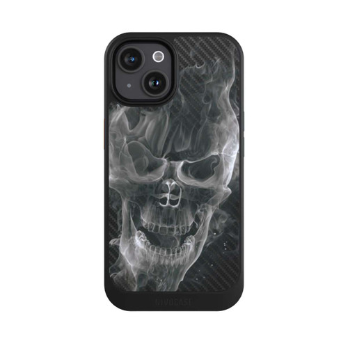 Apple iPhone 15 NIVOcore rauchender Totenkopf Carbon