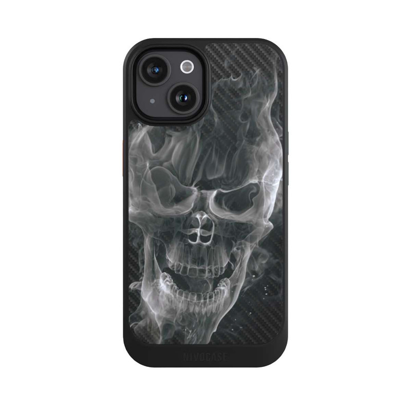 iPhone 15 NIVOcore Smoke Skull Carbon