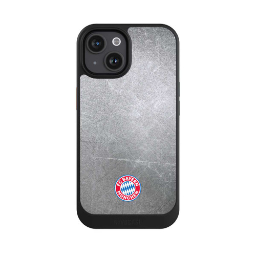 Apple iPhone 15 NIVOcore Klassisches FCB Logo Klein - Bunt auf Metalllook