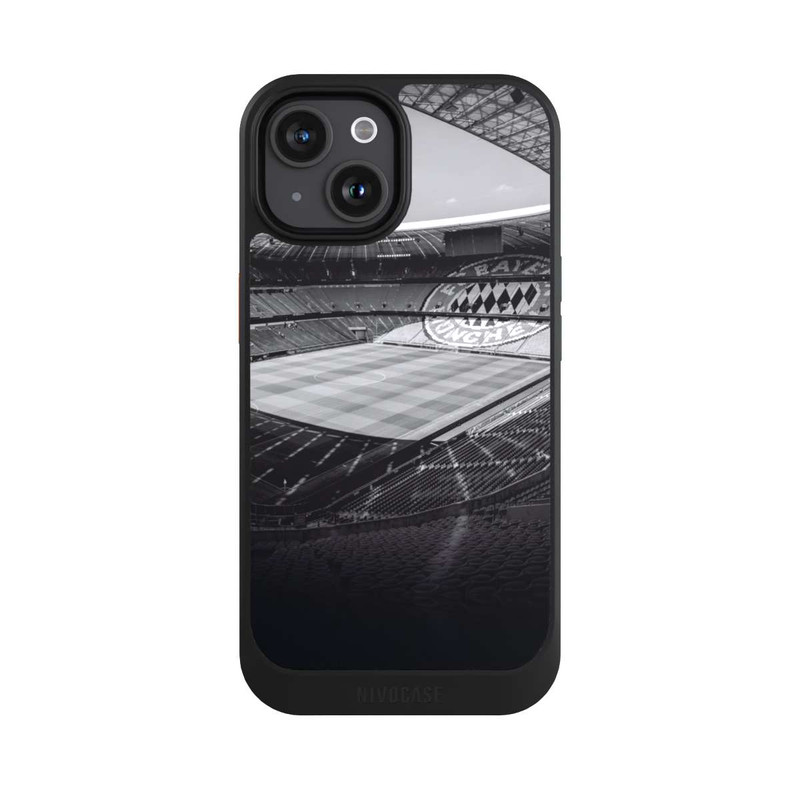 iPhone 15 NIVOcore Stade FC Bayern - Noir Blanc